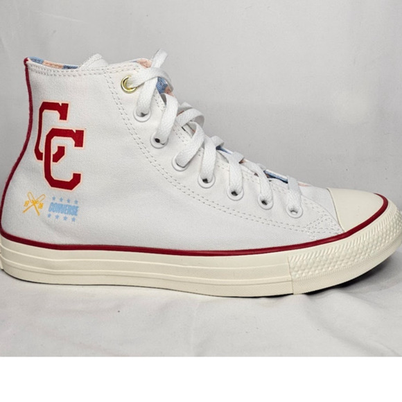 Converse CTAS Camp Converse Hi Tops Brand New Women's 10 White/Red #A10920F NWT - Picture 5 of 9